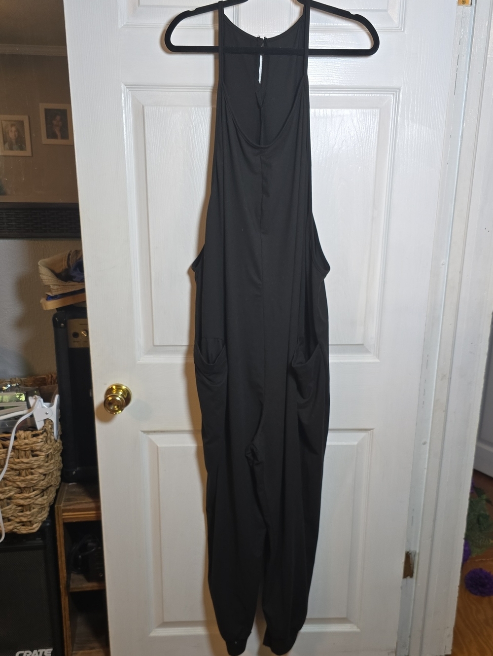 SHEIN 7X Black Relaxed Jumpsuit with Pockets